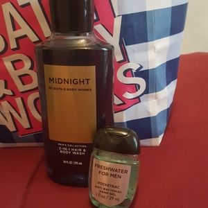 Bath & Body Works midnight body wash and hand sani